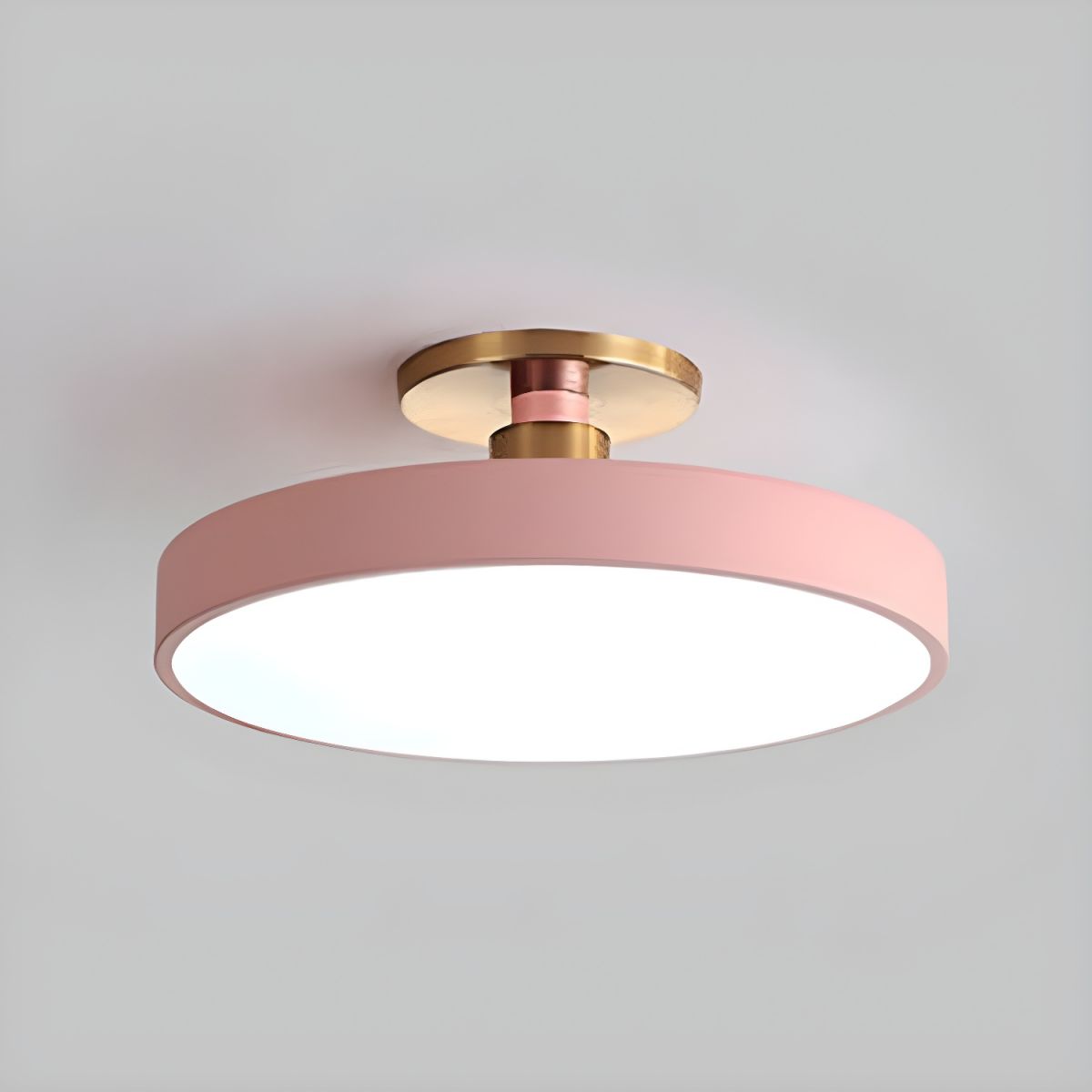 Modern LED Ceiling Light Semi Flush Mount Round Dimmable with Remote