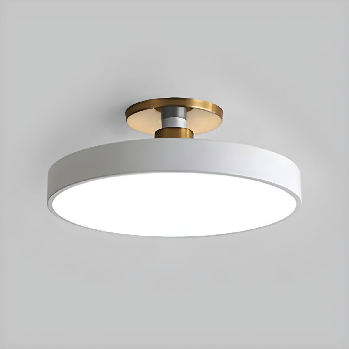 Modern LED Ceiling Light Semi Flush Mount Round Dimmable with Remote