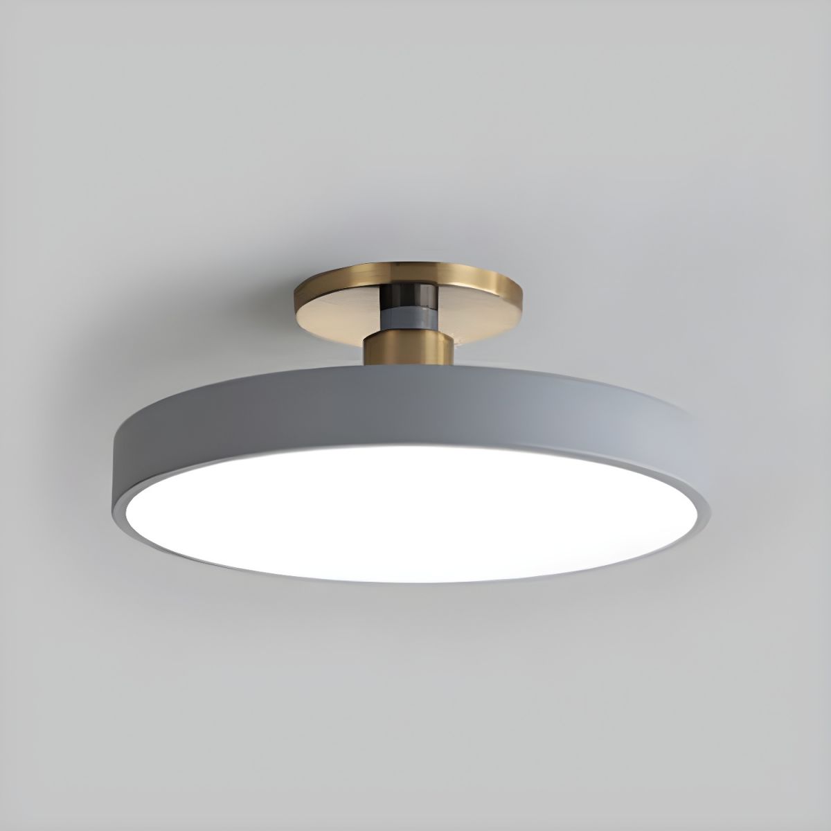 Modern LED Ceiling Light Semi Flush Mount Round Dimmable with Remote