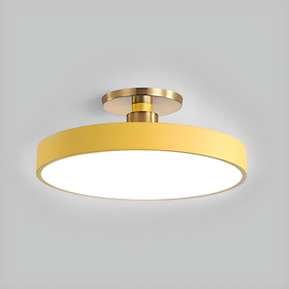 Modern LED Ceiling Light Semi Flush Mount Round Dimmable with Remote