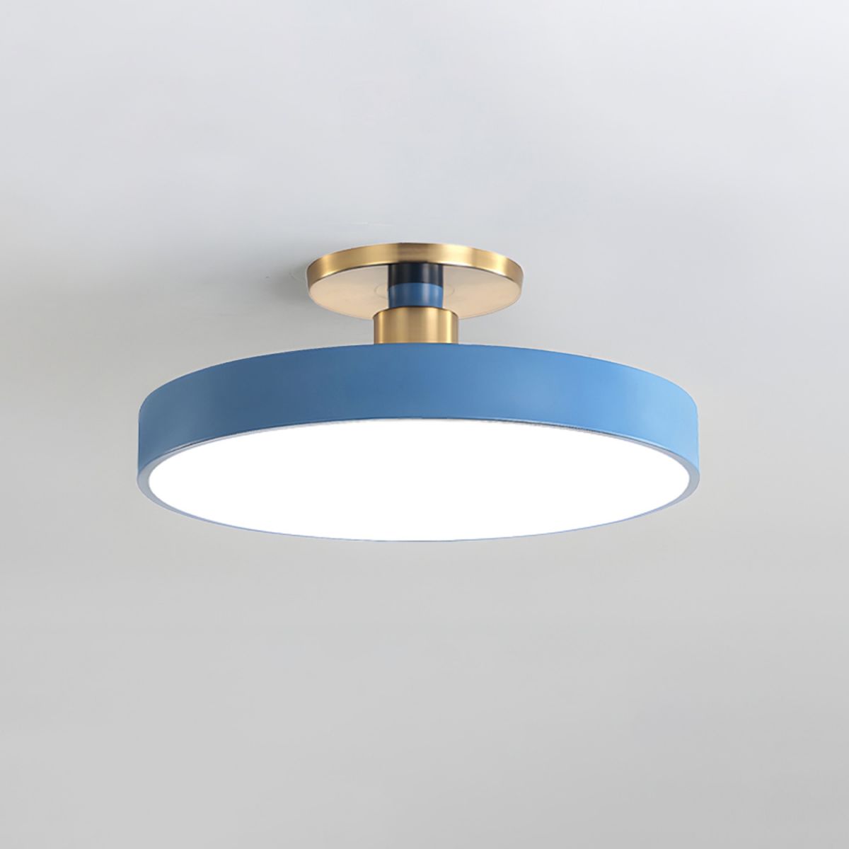 Modern LED Ceiling Light Semi Flush Mount Round Dimmable with Remote