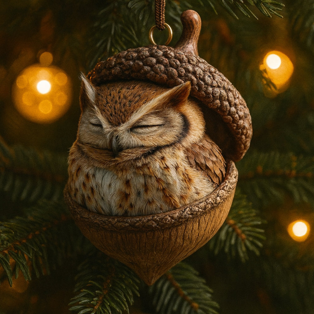 Forest Animal Christmas Ornaments Acorn Tree Decorations in Six Character Designs