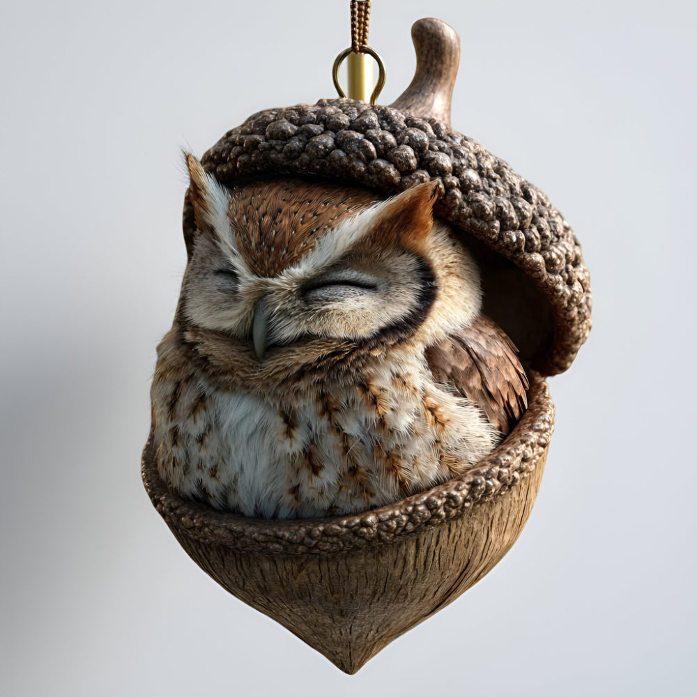 Forest Animal Christmas Ornaments Acorn Tree Decorations in Six Character Designs