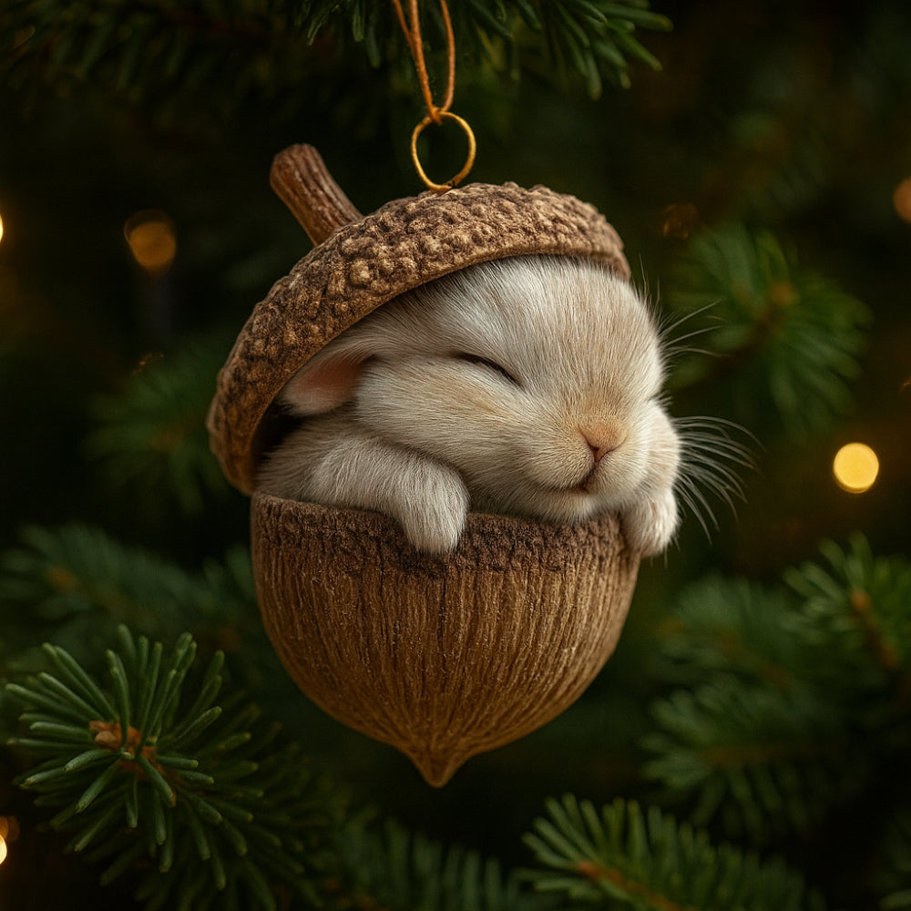 Forest Animal Christmas Ornaments Acorn Tree Decorations in Six Character Designs