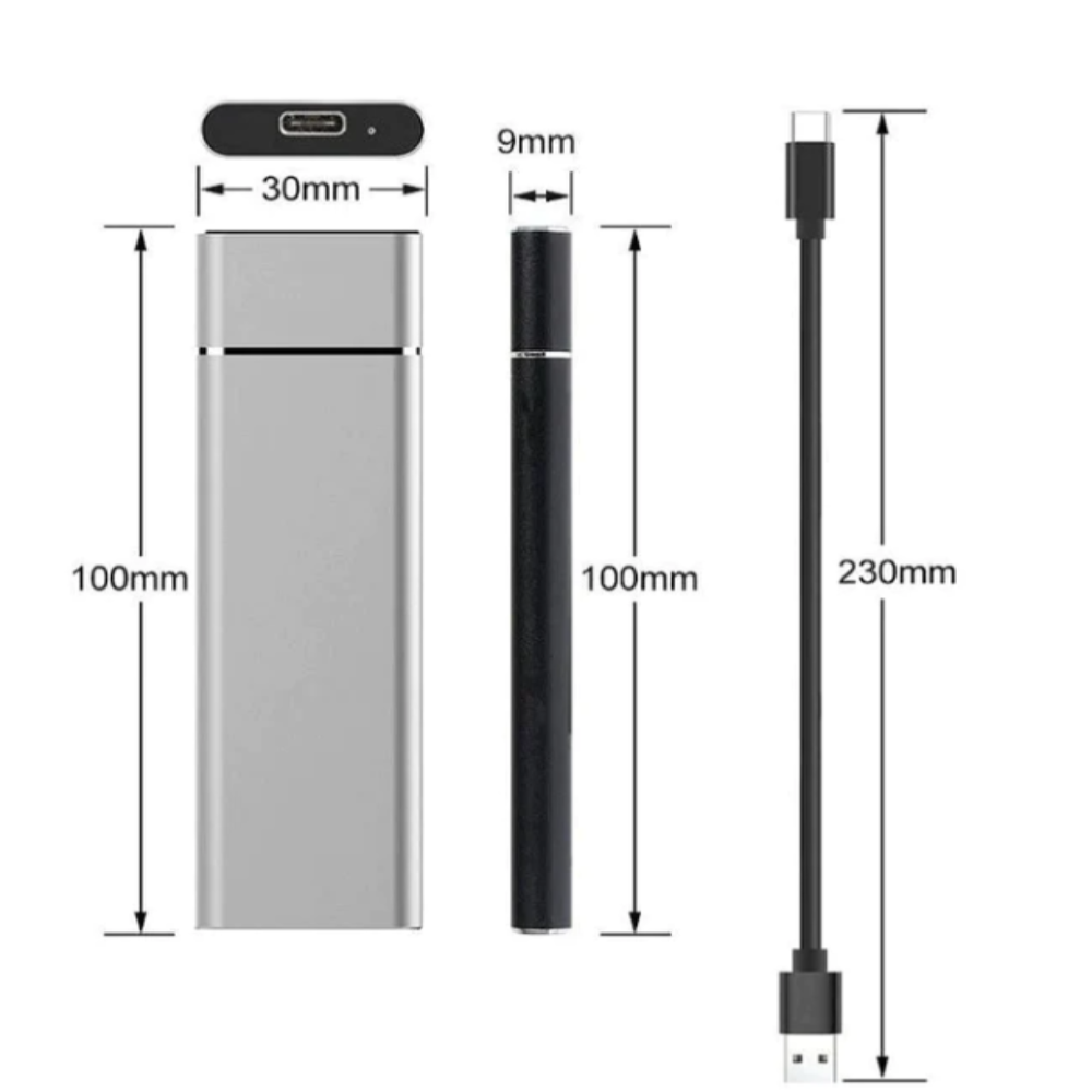 SSD External Hard Drive Slim Portable Drive for Everyday Storage and Backup
