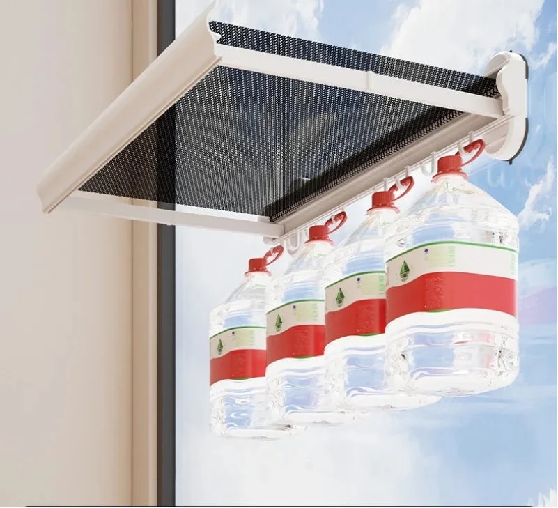 Folding Wall Mounted Clothes Clothes Airer with Suction Cups for Socks and Underwear