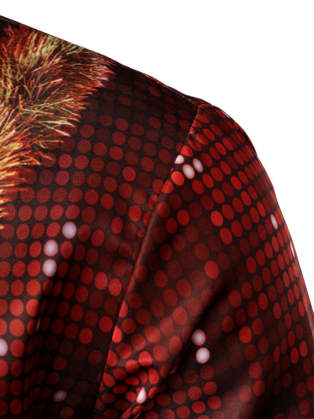 Funny Outfits Christmas Shirt Red Button Front Long Sleeve with Festive Disco Print
