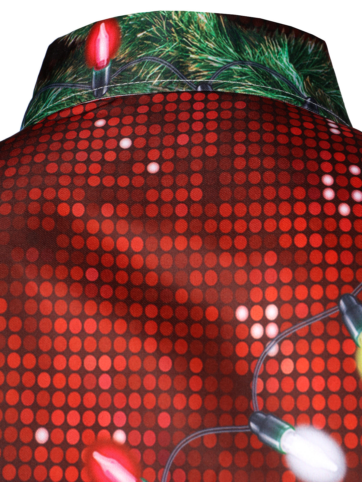 Funny Outfits Christmas Shirt Red Button Front Long Sleeve with Festive Disco Print