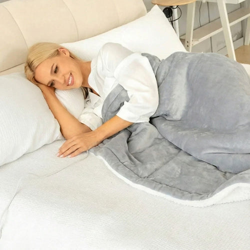 Electric Heated Throw Blanket for Sofa and Bed with Soft Fleece and Heat Settings