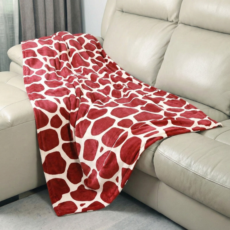 Heated Throw Blanket for Sofa and Bed with Soft Flannel Surface and Plug In Warmth