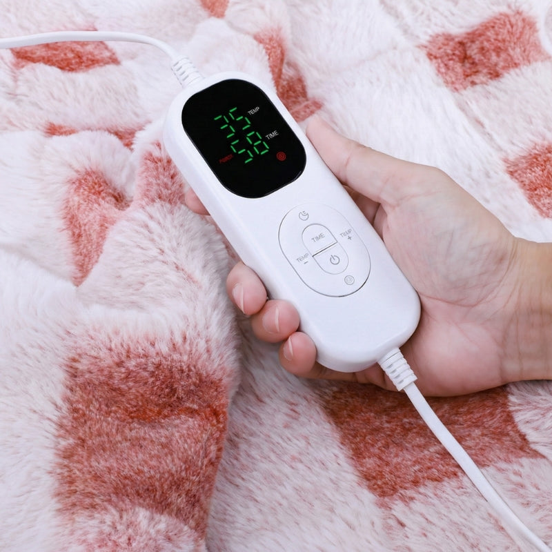 Heated Blanket with Adjustable Temperature Control and Soft Surface for Sofa and Bed