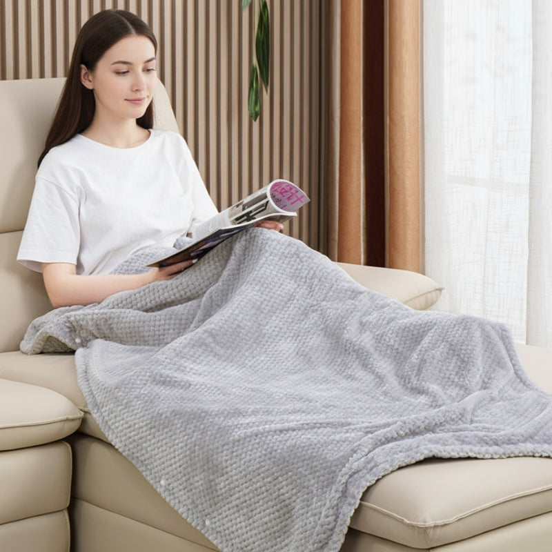 Electric Heated Throw Blanket for Sofa and Bed with Soft Surface and Simple Controls