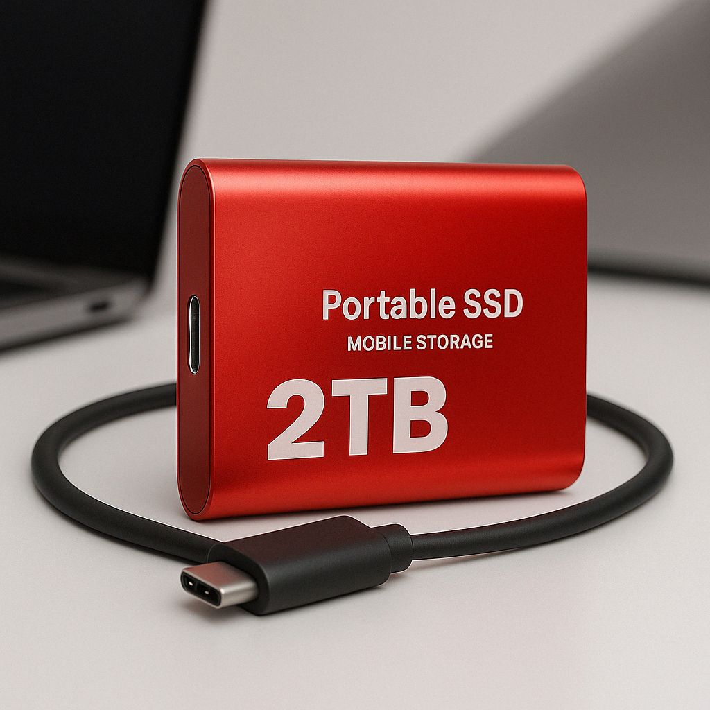 2TB SSD External Portable Solid State Drive for Fast File Storage and Transfer