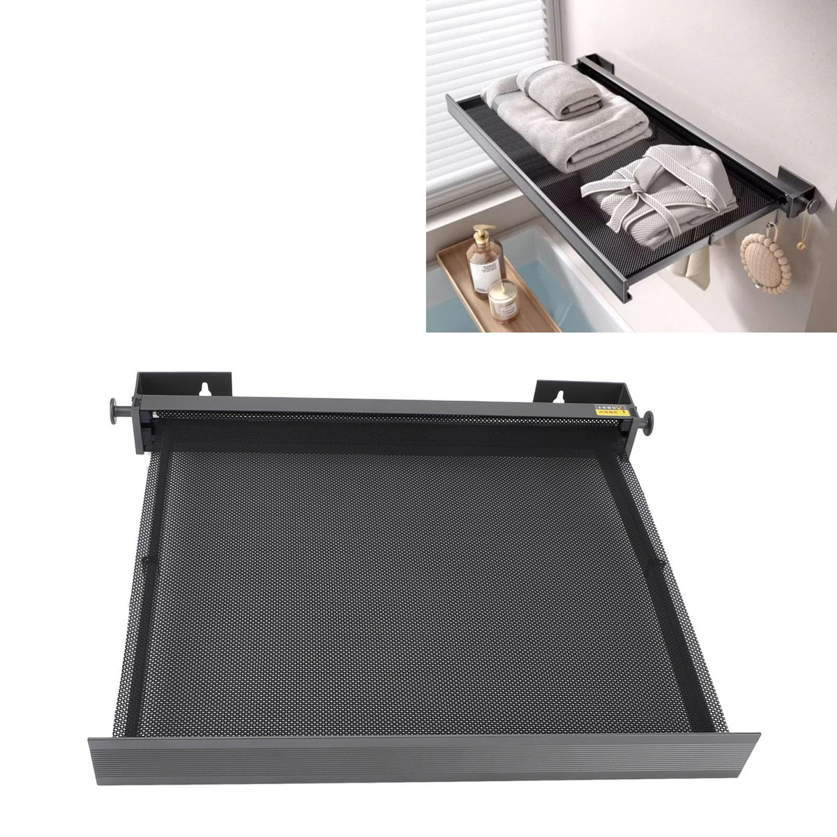 Folding Wall Mounted Clothes Clothes Airer with Suction Cups for Socks and Underwear