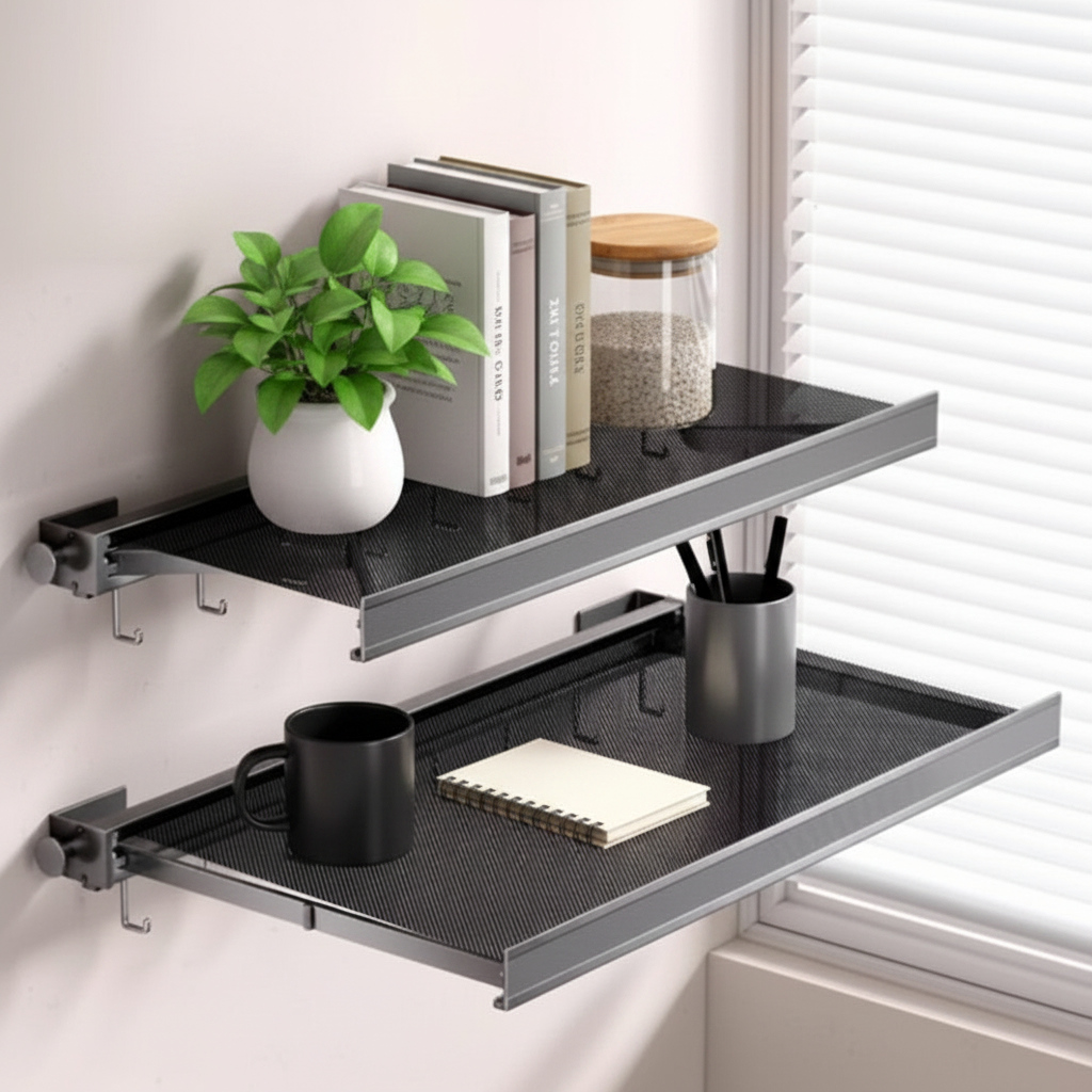 Folding Wall Mounted Clothes Clothes Airer with Suction Cups for Socks and Underwear