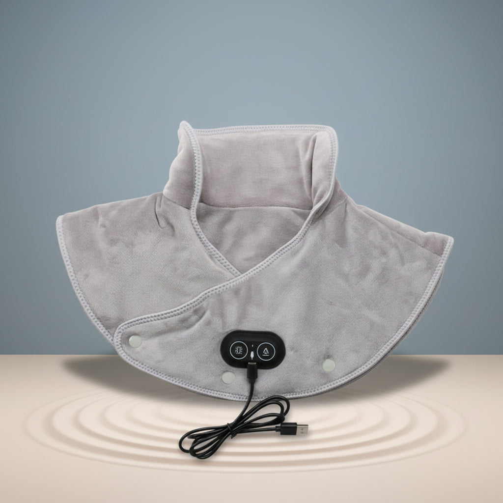 Heating Pad for Shoulder and Neck with USB Vibration Massage and Wrap Around Fit