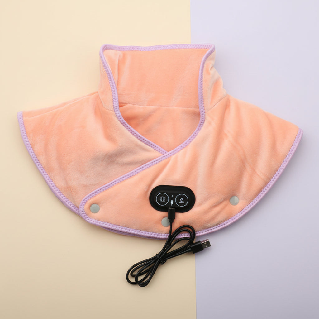 Heating Pad for Shoulder and Neck with USB Vibration Massage and Wrap Around Fit