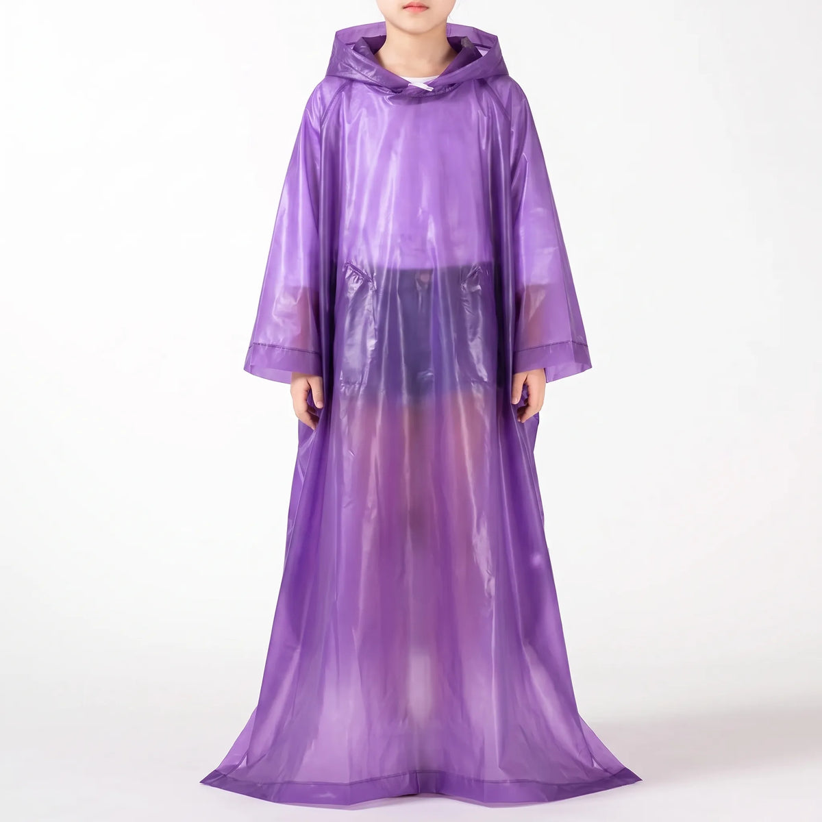 Kids Raincoat Lightweight Hooded Rain Jacket That Folds Flat for Bags and Day Trips