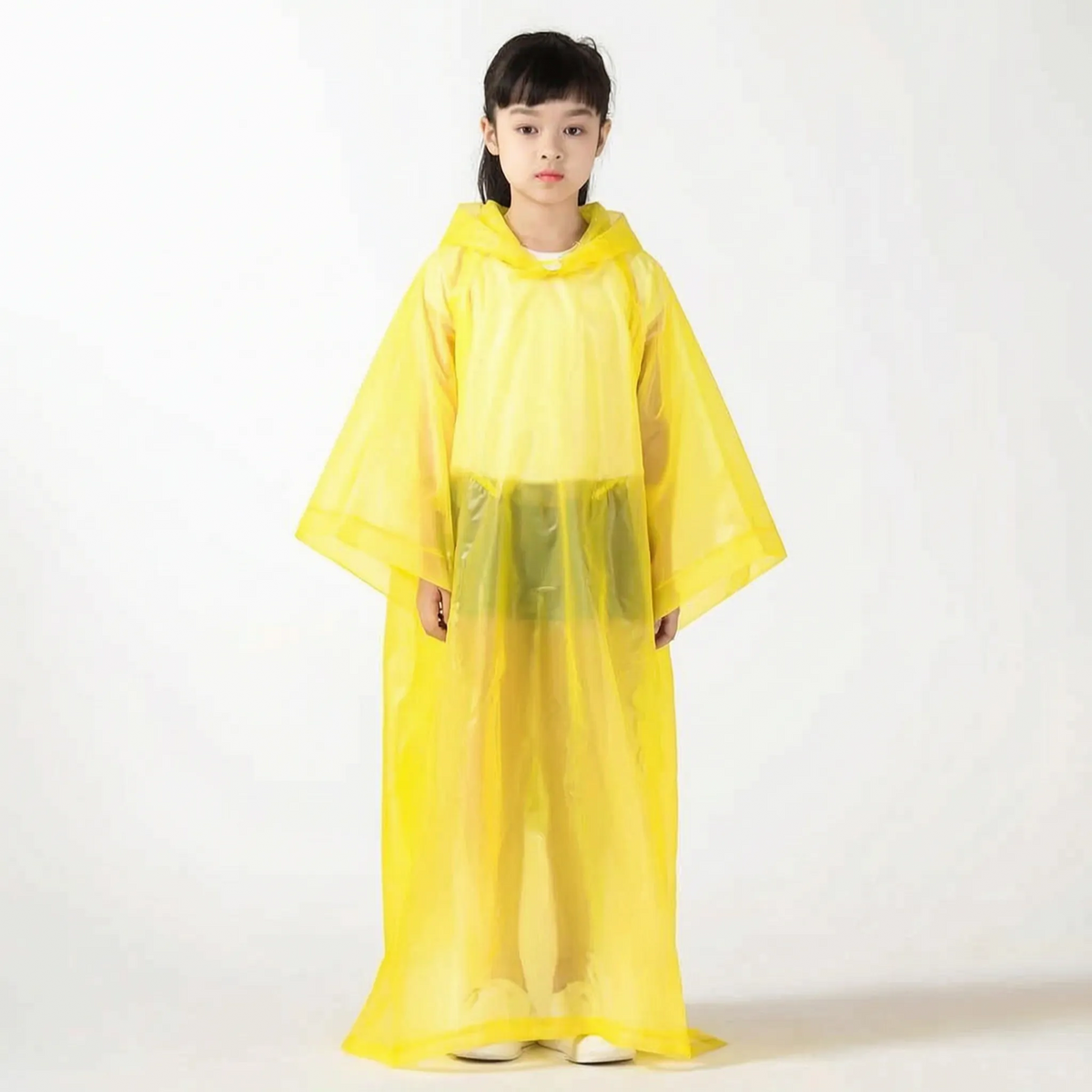Kids Raincoat Lightweight Hooded Rain Jacket That Folds Flat for Bags and Day Trips
