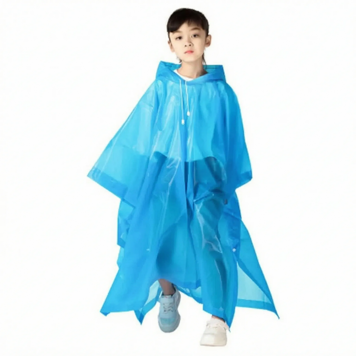 Kids Raincoat Lightweight Hooded Rain Jacket That Folds Flat for Bags and Day Trips