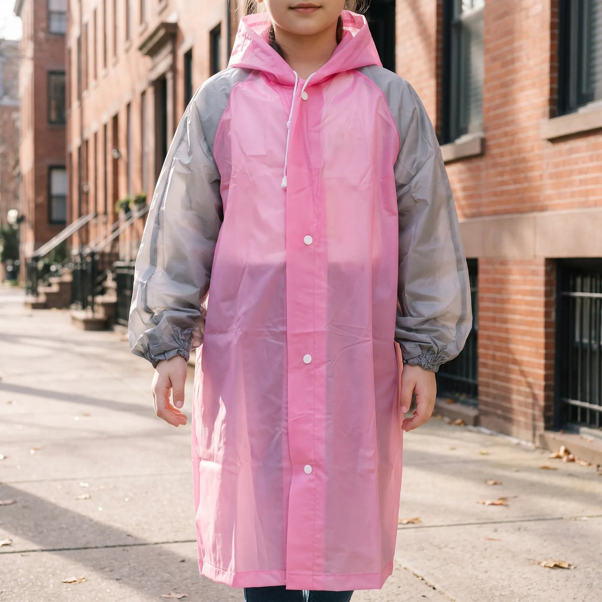 Boys Raincoat Reusable All In One Kids Rain Suit with Hood for Daily School Wear