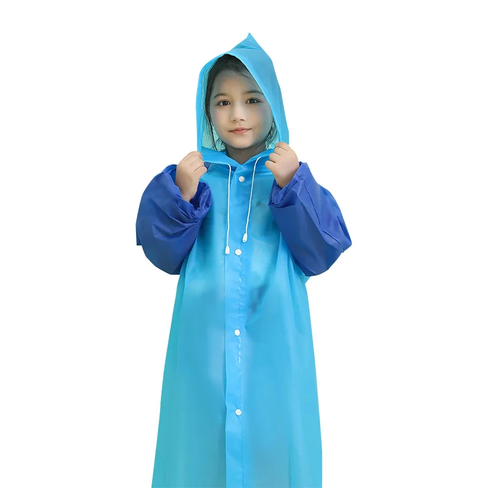 Boys Raincoat Reusable All In One Kids Rain Suit with Hood for Daily School Wear
