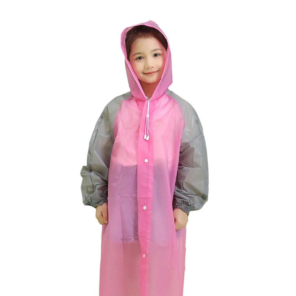 Boys Raincoat Reusable All In One Kids Rain Suit with Hood for Daily School Wear