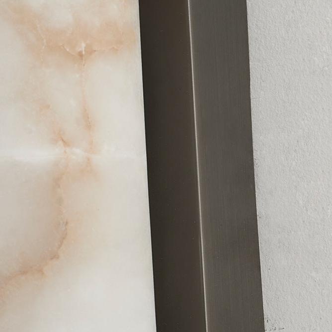 Office Lamp Marble Effect Wall Sconce LED with Copper Detail for a Minimalist Study Desk