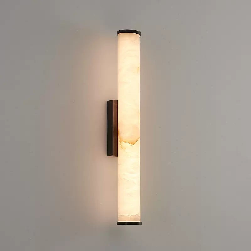 Office Lamp Marble Effect Wall Sconce LED with Copper Detail for a Minimalist Study Desk