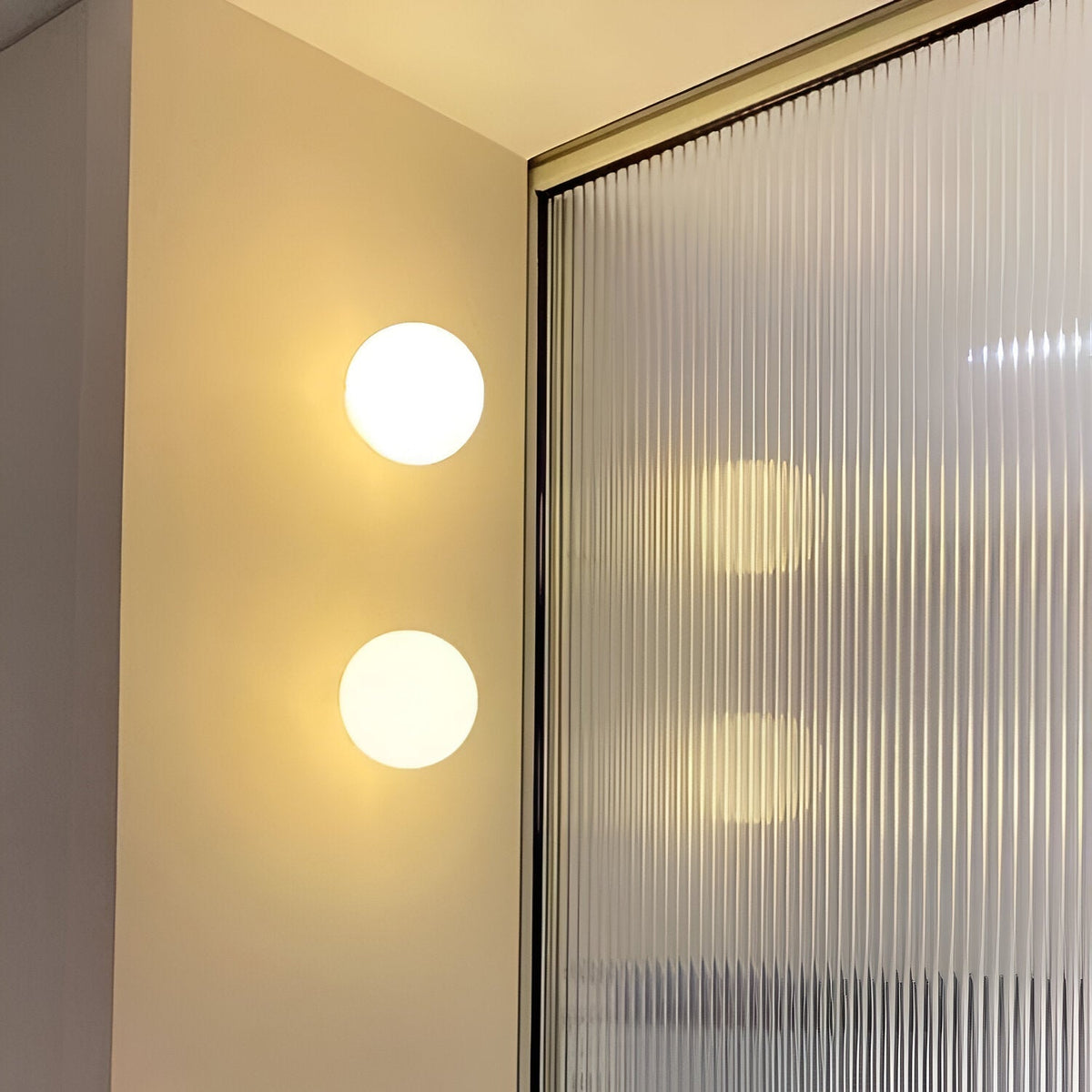 Office Lamp Round Glass Wall Light LED with Metal Base and G9 Bulb for Study and Hallway