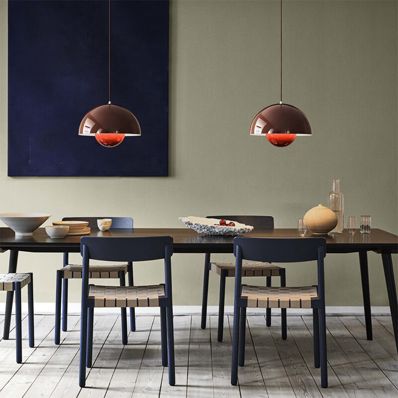 Nordic Dome Pendant Ceiling Lights with Warm or White Option in Six Colors
