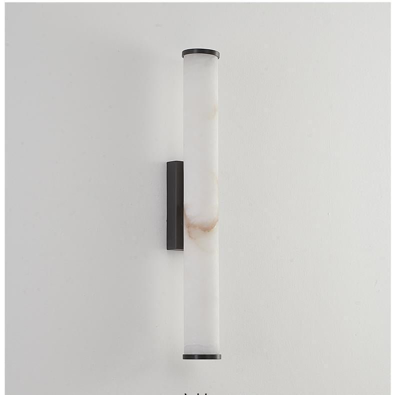 Office Lamp Marble Effect Wall Sconce LED with Copper Detail for a Minimalist Study Desk