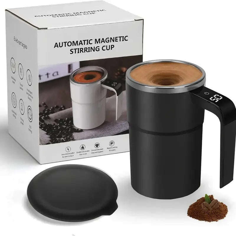 Self Stirring Mug Portable Travel Cup with Digital Temperature Display