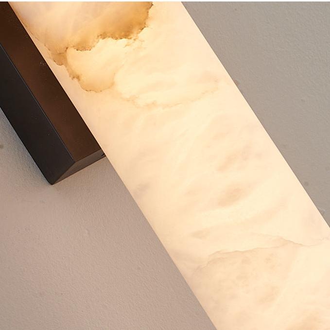 Office Lamp Marble Effect Wall Sconce LED with Copper Detail for a Minimalist Study Desk