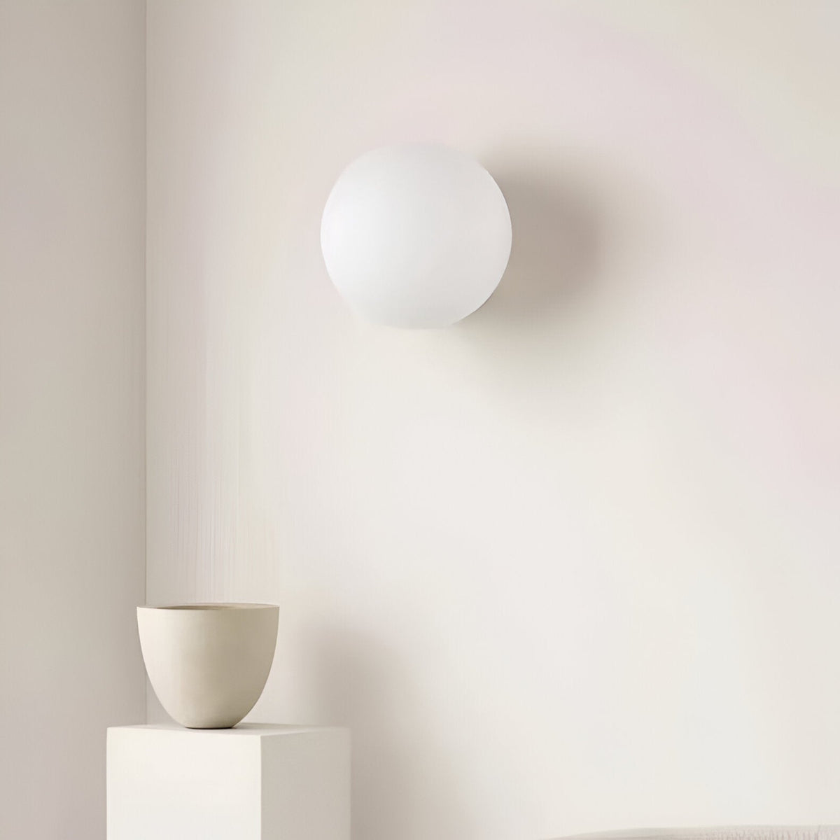 Office Lamp Round Glass Wall Light LED with Metal Base and G9 Bulb for Study and Hallway