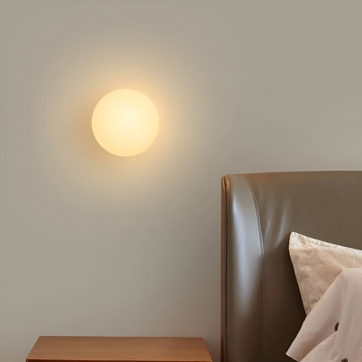 Office Lamp Round Glass Wall Light LED with Metal Base and G9 Bulb for Study and Hallway