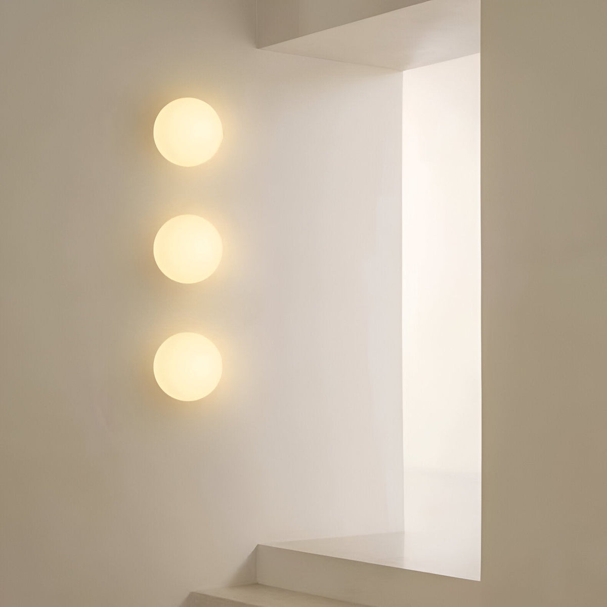 Office Lamp Round Glass Wall Light LED with Metal Base and G9 Bulb for Study and Hallway