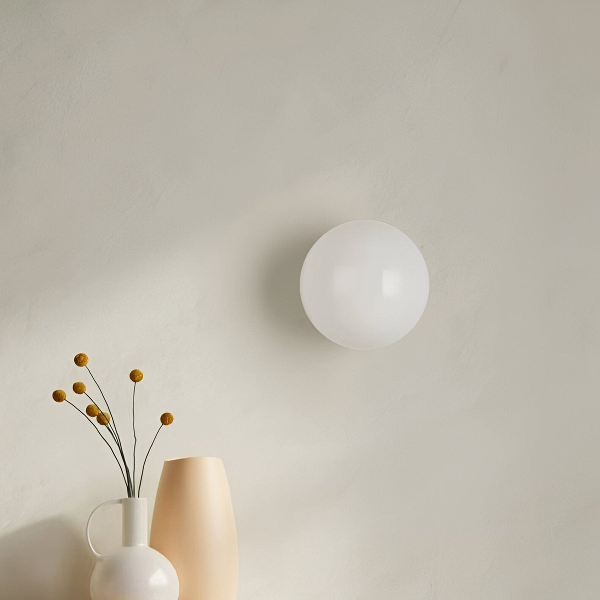 Office Lamp Round Glass Wall Light LED with Metal Base and G9 Bulb for Study and Hallway