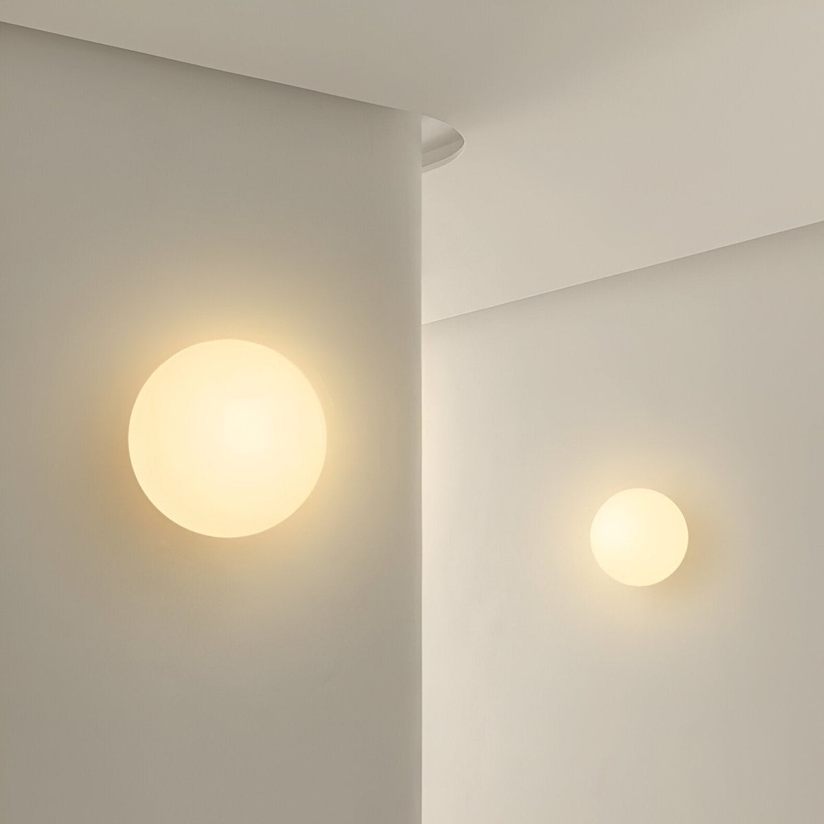 Office Lamp Round Glass Wall Light LED with Metal Base and G9 Bulb for Study and Hallway