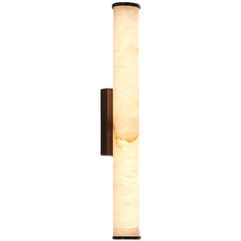 Office Lamp Marble Effect Wall Sconce LED with Copper Detail for a Minimalist Study Desk