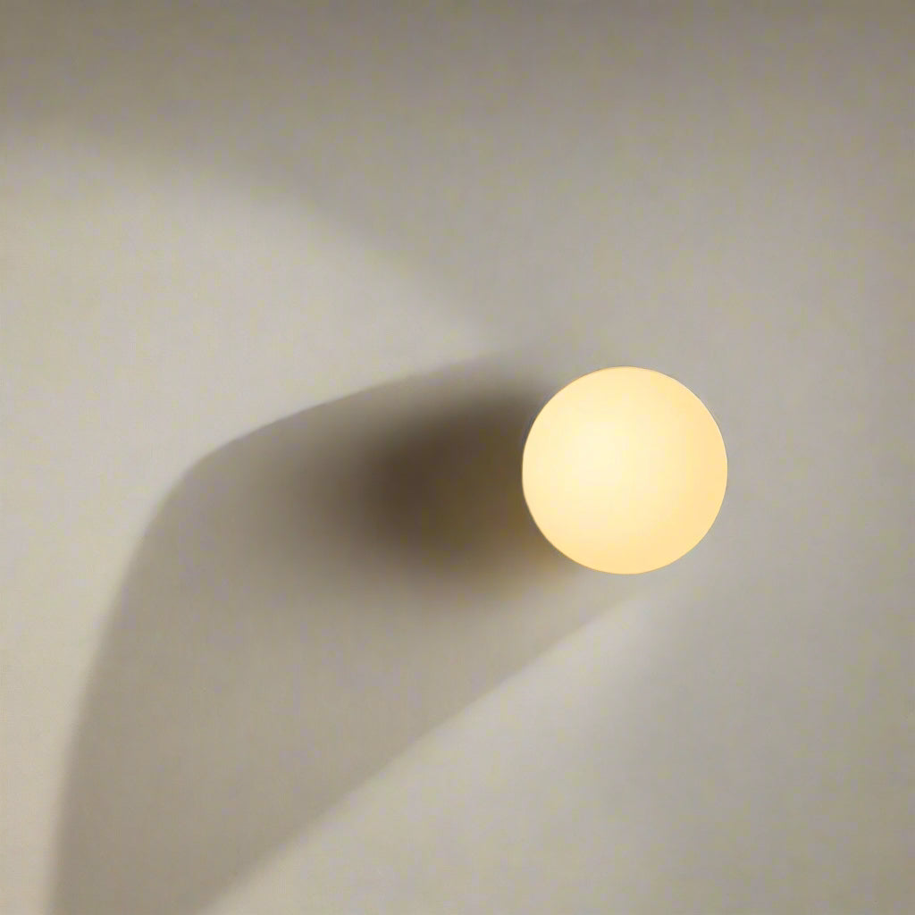 Office Lamp Round Glass Wall Light LED with Metal Base and G9 Bulb for Study and Hallway