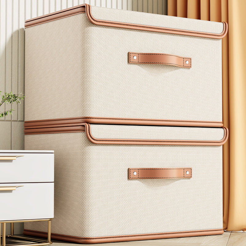 Foldable Storage Box with Lid and Handles in Oxford Cloth for Closet and Wardrobe Organising