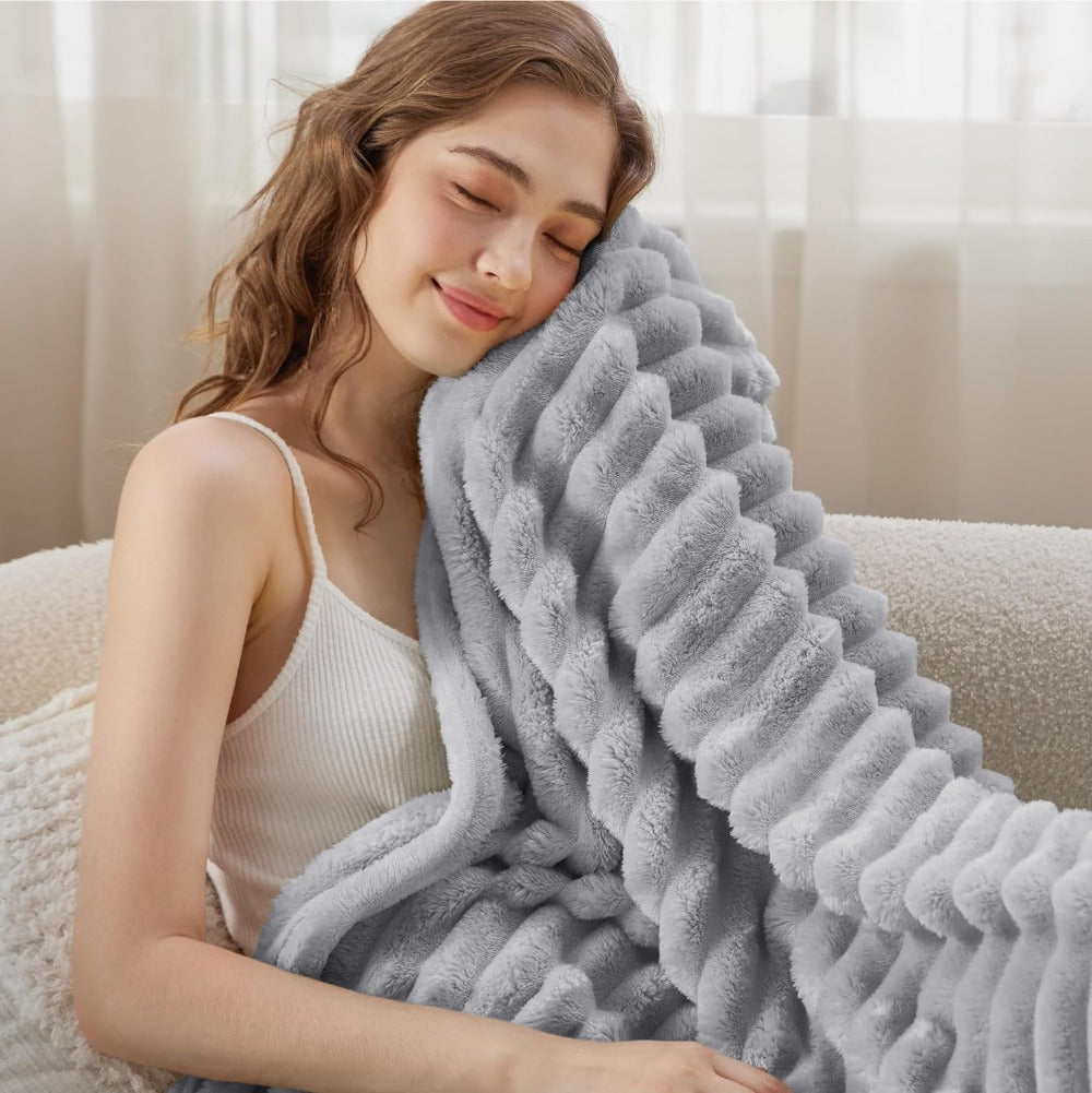 Cloud Ribbed Throw Blanket
