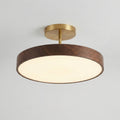 Round Ceiling Light Japanese Minimalist LED Flush Mount with Wide Drum Shade and Diffuser