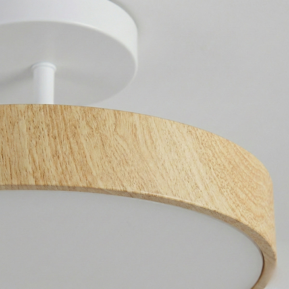Round Ceiling Light Japanese Minimalist LED Flush Mount with Wide Drum Shade and Diffuser