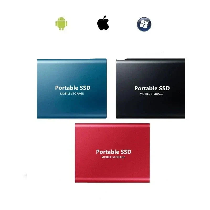External SSD Drive Slim Portable File Storage for Desk Bag and Everyday Carry