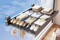 Folding Wall Mounted Clothes Clothes Airer with Suction Cups for Socks and Underwear