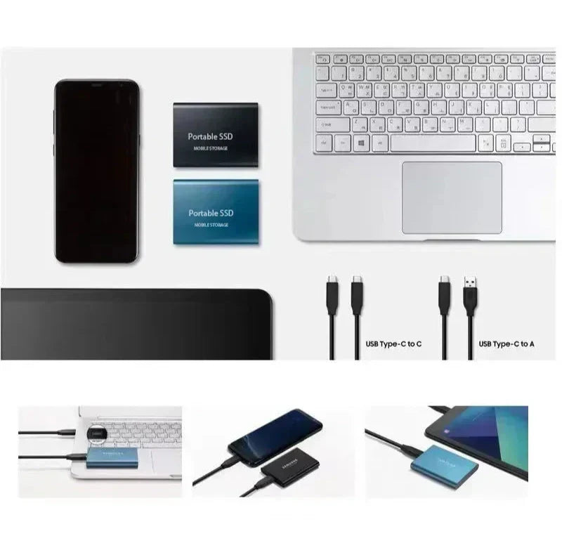 2TB SSD External Portable Solid State Drive for Fast File Storage and Transfer