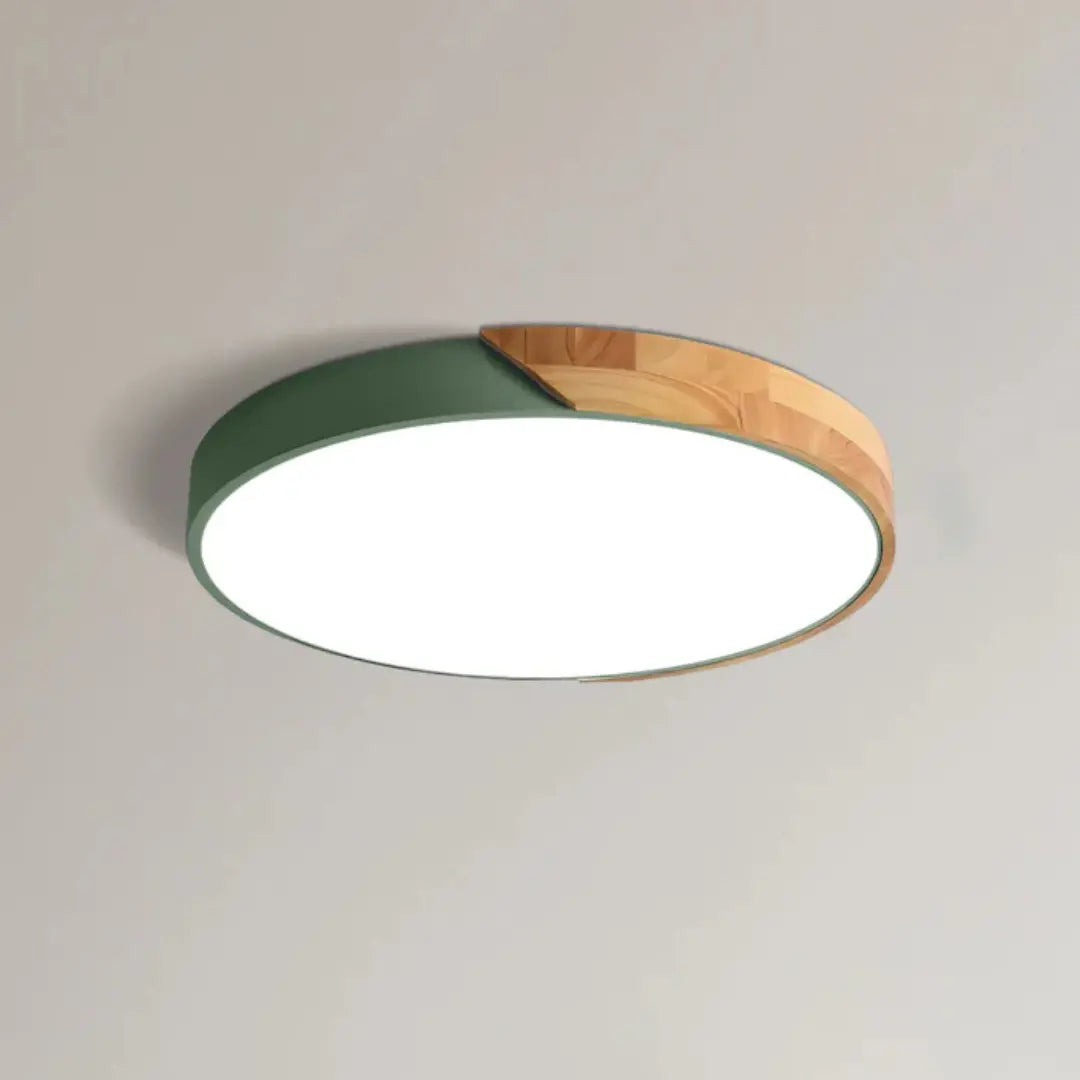 Natural Light Lamp Scandinavian Wooden LED Ceiling Flush Mount for Bedroom and Hallway