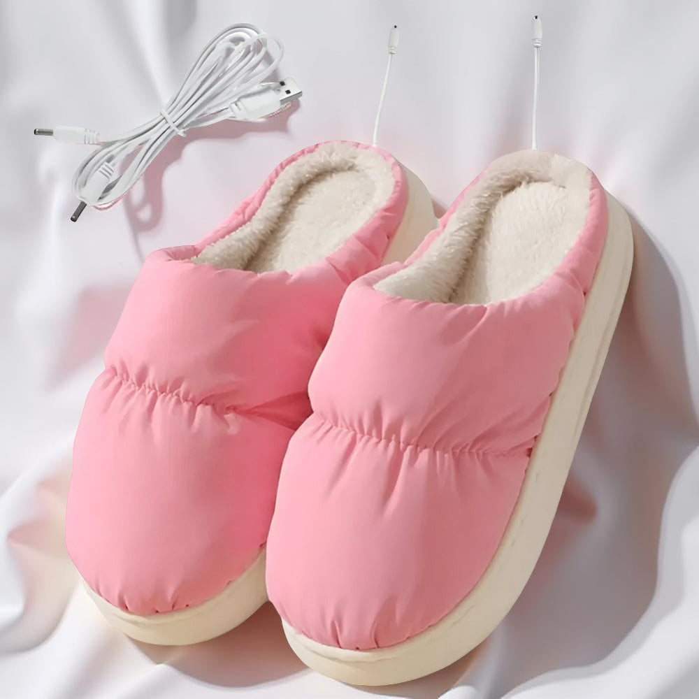 Heated Slippers Indoor Foot Warmers with Soft Plush Lining for Home and Office